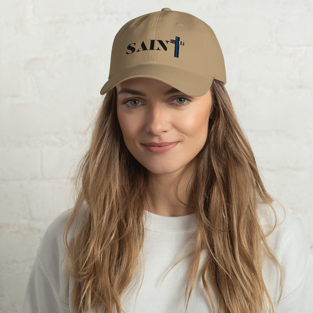 SAINT Blue Line Cross Dad hat
