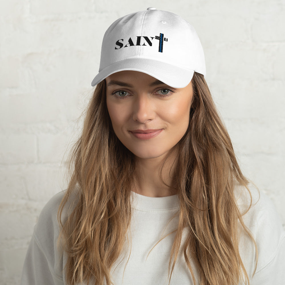 SAINT Blue Line Cross Dad hat